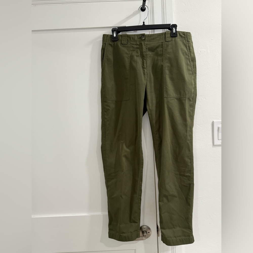 Nordstrom Signature olive green cotton chinos